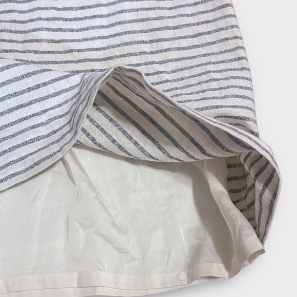 Cremieux Striped Sleeveless Tie-up Tunic Dress sz L Linen Blend Preppy Resort - Picture 10 of 12